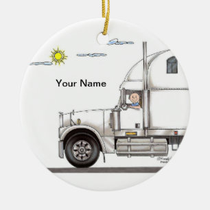 Vrachtwagenchauffeur, 18 Wheeler - Man Keramisch Ornament