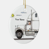 Vrachtwagenchauffeur, 18 Wheeler - Vrouw Keramisch Ornament (Rechts)