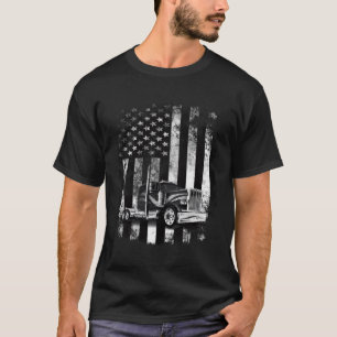 Vrachtwagenchauffeur Amerikaanse vlag vrachtwagenc T-shirt