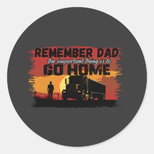 Vrachtwagenchauffeur Dad Road Journey Family Love  Ronde Sticker