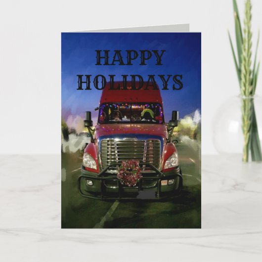 Vrachtwagenchauffeur Feestdagen Kaart (Voorkant)