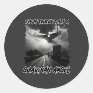 Vrachtwagenchauffeur Guardian Angel Road Protectio Ronde Sticker