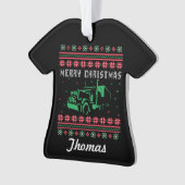 Vrachtwagenchauffeur lomp kerstkeuken ornament (voorkant)