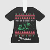 Vrachtwagenchauffeur lomp kerstkeuken ornament (achterkant)