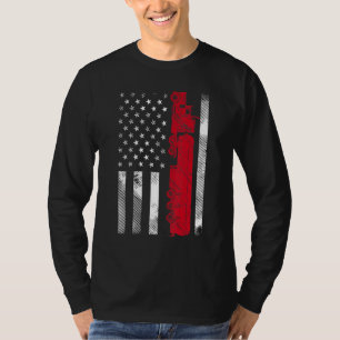 Vrachtwagenchauffeur USA Amerikaanse Vlag Vintage T-shirt