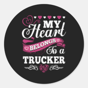 Vrachtwagenchauffeur Vriend Mijn He Truck Driver Ronde Sticker