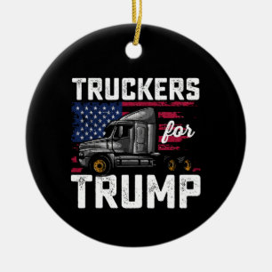 Vrachtwagenchauffeurs Voor Trump Presidentiële Ver Keramisch Ornament
