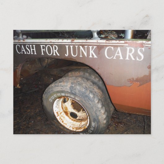 vrachtwagengeld voor junk Car Sign Briefkaart (Voorkant)