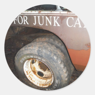 vrachtwagengeld voor junk Car Sign Ronde Sticker