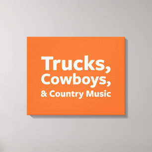 Vrachtwagens, Cowboys en Country muziek Canvas Afdruk