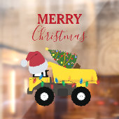 Vrachtwagens voor de bouw van kerst raamsticker (Vel 2)