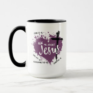 VRAGEN OVER JESUS Christelijke Paarse Hart Bijbelp Mok