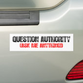 Vragenautoriteit Bumpersticker (Op auto)