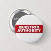 Vragenautoriteit - Rood! Ronde Button 5,7 Cm (Voorkant /achterkant)
