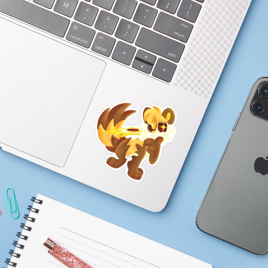 vragende bubbel sticker (Laptop met iPhone)