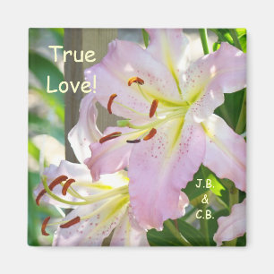 Vrai Amour ! aimant Nom Initiales Fleurs de Lys Ro