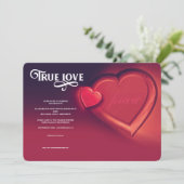 Vrai Amour, Deux Cœurs, Faire-Part de Mariage Roug (Debout devant)