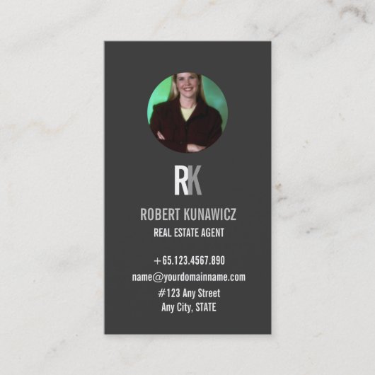 Vrai carte de visite de photo d'agent immobilier (Devant)