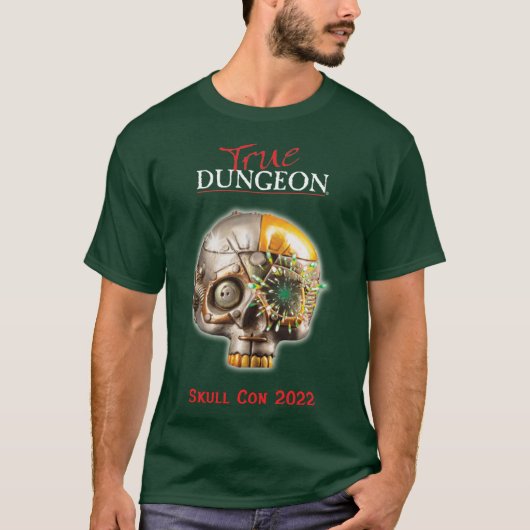 Vrai donjon - Con crâne - T-shirt vert foncé (Devant)