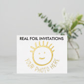 VRAI FOIX PHOTO Enfants Invitations de fête OR (Debout devant)