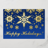 VRAI Gold Foil Joyeuses vacances avec Snowflakes F (Recto)