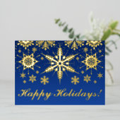 VRAI Gold Foil Joyeuses vacances avec Snowflakes F (Debout devant)