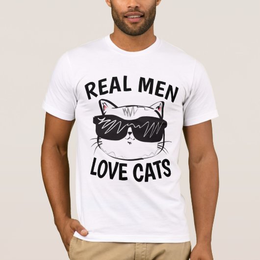 VRAI HOMME AMOUR CHATS T-shirts de chat (Devant)