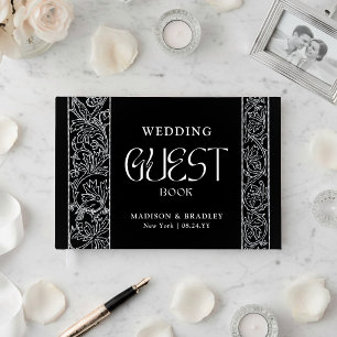 Vrai Mariage Floral Vintage Noir Feuille