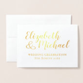 VRAI OR FOIL classique invitation de mariage blanc (Devant avec enveloppe)