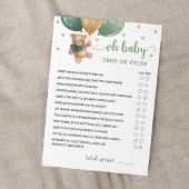 Vrai Ou Faux Faits Baby shower Partie Carte de jeu