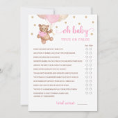 Vrai Ou Faux Faits Baby shower Partie Carte de jeu (Devant)