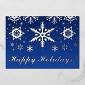 VRAI Silver Foil Joyeuses vacances avec les flocon (Recto)