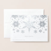 VRAI Silver Foil Snowflakes Bonne carte de vacance (Derrière avec enveloppe)