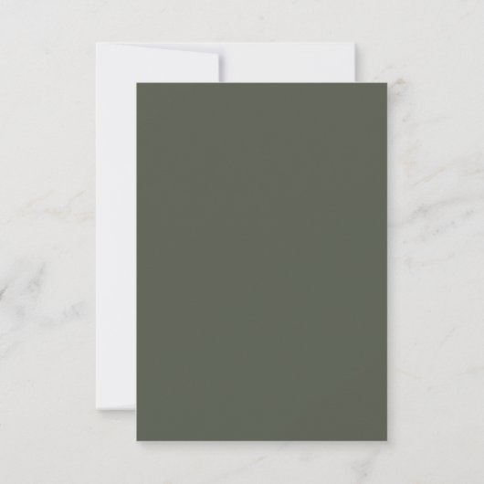 Vrai Simplicité 1 Camo Green Mariage minimal RSVP (Dos)