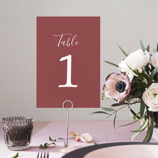Vrai Simplicité 1 Mariage Marsala Numéro de table