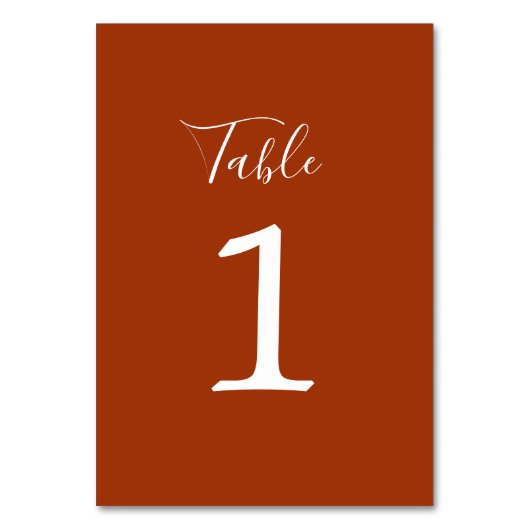 Vrai Simplicité 1 Mariage numéro de table de rouil (Dos)