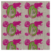 Vrai tissu rose et vert (Fermer)