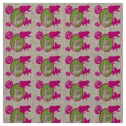 Vrai tissu rose et vert (Échantillon)