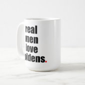 Vraie tasse de Goldens d'amour d'hommes (Devant gauche)