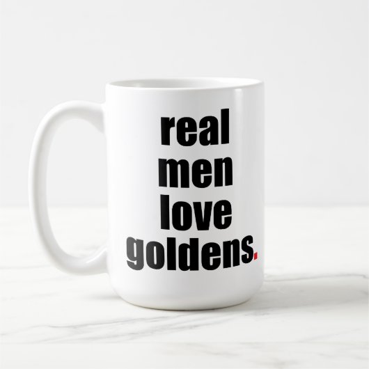 Vraie tasse de Goldens d'amour d'hommes (Gauche)