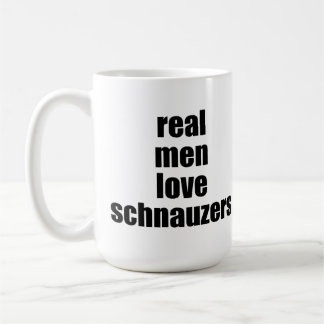 Vraie tasse de Schnauzers d'amour d'hommes