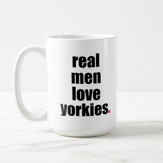 Vraie tasse de Yorkies d'amour d'hommes (Gauche)
