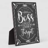 Vraiment grand patron merci plaque (Côté)