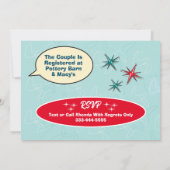 Vraiment Rétro Couples Douche Invitation - Gals (Dos)