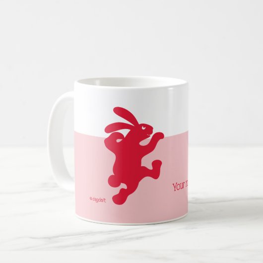 Vraiment rouge lapin Mug (Devant gauche)
