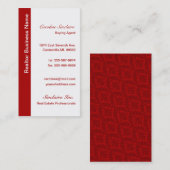 Vrais cartes de visite rouges frais d'agent (Devant / Derrière)