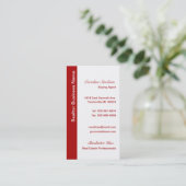 Vrais cartes de visite rouges frais d'agent (Debout devant)