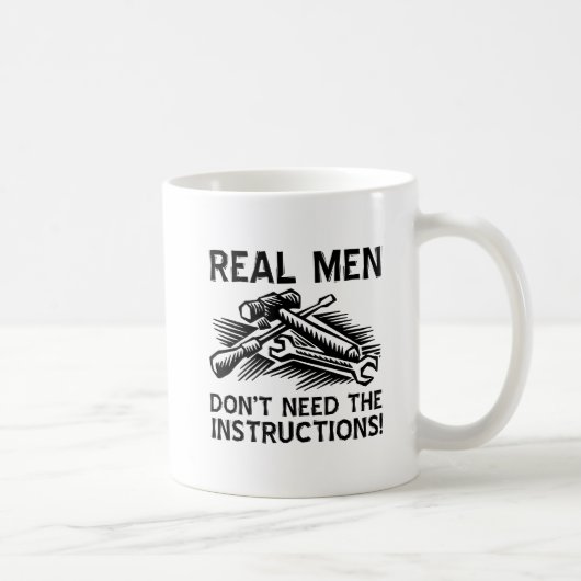 Vrais hommes drôle Mug (Droite)