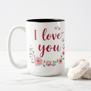 Vraj IK HOU VAN JE NIEUWE GEDRUKTE MAG MET BEAUTIF Tweekleurige Koffiemok