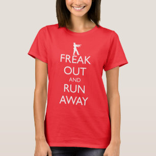 VREAK UIT EN RUN AWAY zombies T-shirt